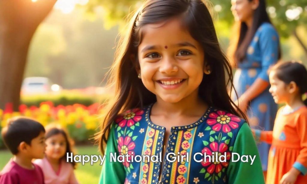 Happy National Girl Child Day 2025: featuring a happy young girl